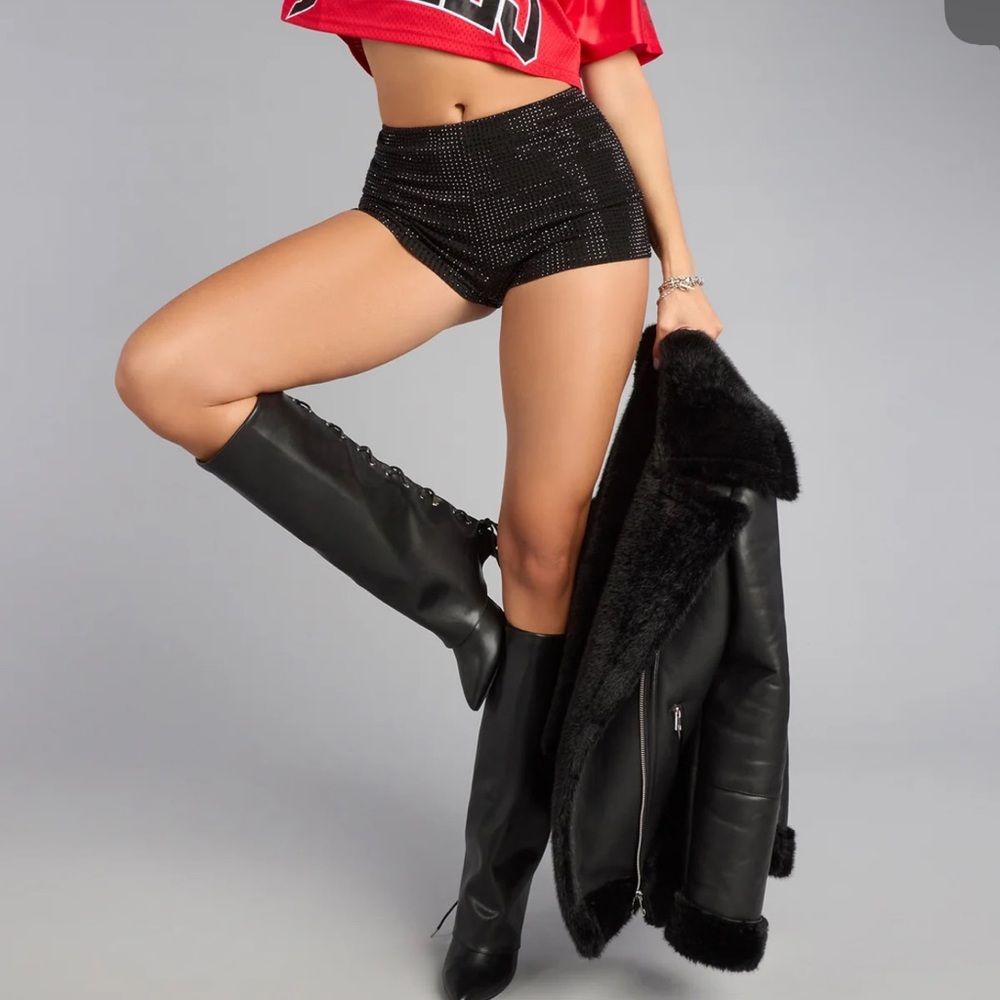 Windsor Black Rhinestone Shorts